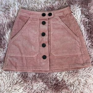 Bershka BSK size XS pink corduroy Mini Skirt